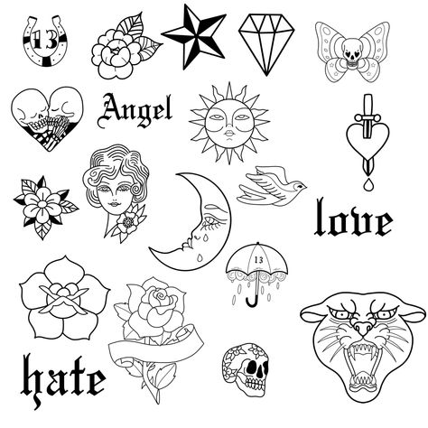 Tattoo elements / doodles Procreate stamp /  brush set bundle / 20 designs Doodle Tattoos For Women, Drawn Tattoos, Doodles Procreate, Tattoo Elements, Sharpie Tattoos, Small Pretty Tattoos, Flash Sheet, Cute Little Tattoos, Tattoo Design Book