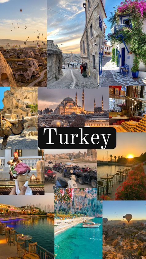 Turkey Vision Board, Turkey Summer Aesthetic, Turkey Travel Aesthetic, Turkey Collage, Travel Countries, Turkey Europe, Dream Escape, Quote Travel, Holiday Travel Destinations