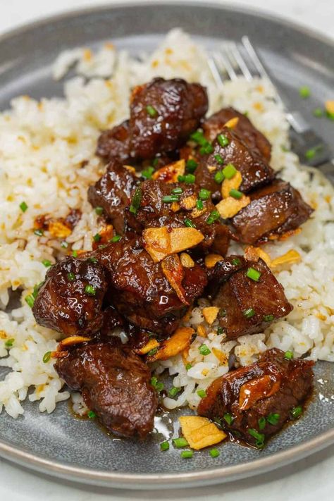 Beef Salpicao Recipe - Recipes by Nora Beef Salpicao Recipe Filipino Food, Beef Pinoy Recipe, Shaking Beef Recipe, Honey Beef Recipe, Philipino Food Recipe, Sisig Recipe Philippines, Beef Cubes Recipe, Beef Salpicao Recipe, Salpicao Recipe