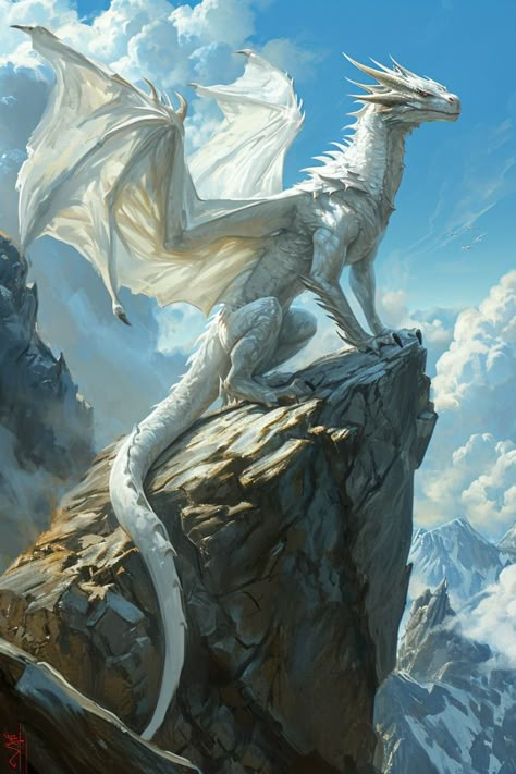 Created wth MidJourney. Wind Dragon Fantasy Art, Giant Mythical Creatures, Dragon Anatomy Drawing Reference, Dragon Fantasy Drawing, Dark Fantasy Dragon Art, Dragon On A Mountain, Winter Dragon Art, Grey Dragon Art, Fantasy Drake Art