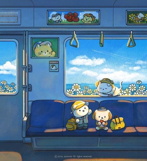 Cartoon Traveling, Tram Drawing, Cartoon Train, Train Drawing, Train Illustration, Book Illustration Design, 귀여운 음식 그림, Train Art, Cute Food Drawings