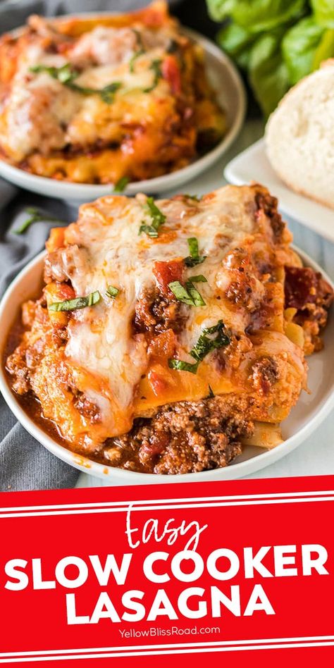 Pasta Meat Sauce, Lasagna Recipe Slow Cooker, Lazy Meals, Slow Cooker Pasta Recipes, Slow Cooker Dinner Recipes, Slow Cooker Lasagna, Crockpot Lasagna, Slow Cooker Pasta, Best Slow Cooker