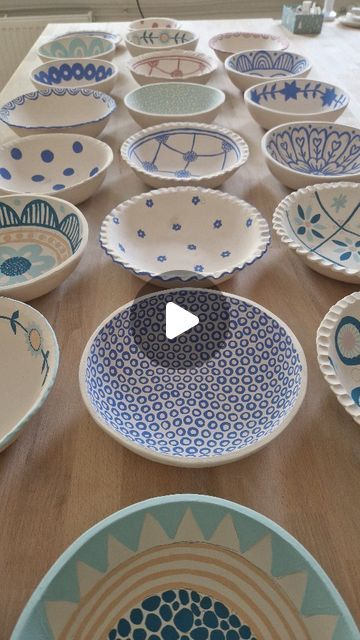 Martina Zalig on Instagram: "In my next shop update (Sunday March 4th 10am) I'm going to have a lot of pasta bowls and a couple of serving bowls available. This is how they are made. 🌞  Music: Upbeat Fun Ukulele  Musician: REDproductions  #wip #ceramicvideos #ceeamicstudio #bowls #greenware #ceramicbowls #workinprogress #islaclay #pastabowls @ceramicsvideos" Pasta Bowl Design, Pasta Bowls Pottery, Crockery Design, March 4, Bowl Designs, Pasta Bowls, Pottery Bowls, Ukulele, Ceramic Bowls