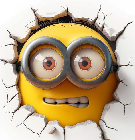 Discover and download free images Breaking Through: The Mischievous Minion’s Surprise https://aifusionart.com/breaking-through-the-mischievous-minions-surprise/?utm_source=facebook&utm_medium=social&utm_campaign=ReviveOldPost #Funny Minion S, Minions Images, Animal Caricature, Minions Love, Download Free Images, Logo Sticker, Minion, Free Images, Disney