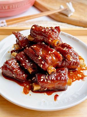 Miki's Food Archives : Sticky Sweet Vinegar Pork Ribs 糖醋排骨（免油炸） Fried Ribs, Sticky Pork Ribs, Shanghai Style, Kid Friendly Meals Easy, Sweet Pork, Popular Dishes, Pork Rib Recipes, Spare Ribs, Fried Pork