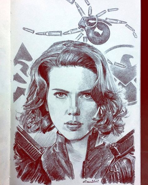 Black Widow Sketch, Movie Sketches, Marvel Tribute, Marvel Art Drawings, Hail Hydra, Abstract Pencil Drawings, Drawing Superheroes, Marvel Tattoos, Targaryen Art