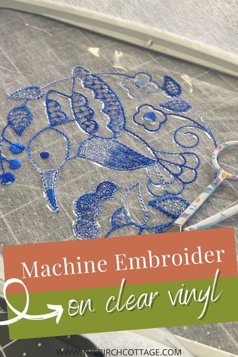 Learn how to embroider on clear vinyl to create these adorable suncatchers! Embroidering Machine, Machine Embroidery Tutorials, Embroidery Tips, Machine Embroidery Projects, Faux Stained Glass, Vinyl Fabric, Designs Patterns, Embroidery Library, Embroidery Ideas