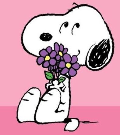 Snoopy Holding Flowers, Snoopy With Flowers, Snoopy Flowers, Spring Snoopy, Snoopy Tattoo, Snoopy Dance, Snoopy Birthday, Peanuts Charlie Brown Snoopy, Birthday Painting