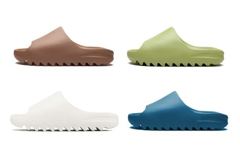 The adidas YEEZY SLIDE is Releasing in "Core," "Resin, "Pure" and "Enfora" Yeezy Slides Colors, Adidas Yeezy Slide, Yeezy Slides, Fashion Shoes Sandals, Pumped Up Kicks, Adidas Adilette, Slide Design, Stella Mccartney Elyse, Adidas Yeezy