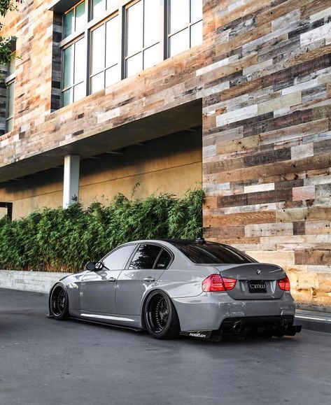 BMW E90 M3 deep dish widebody slammed in Nardo Grey Bmw E90 Sedan, Bmw M3 E90, E90 Bmw, Bmw 320, Roadster Car, Slammed Cars, Dream Cars Bmw, Hot Rods Cars Muscle, Bmw 318i