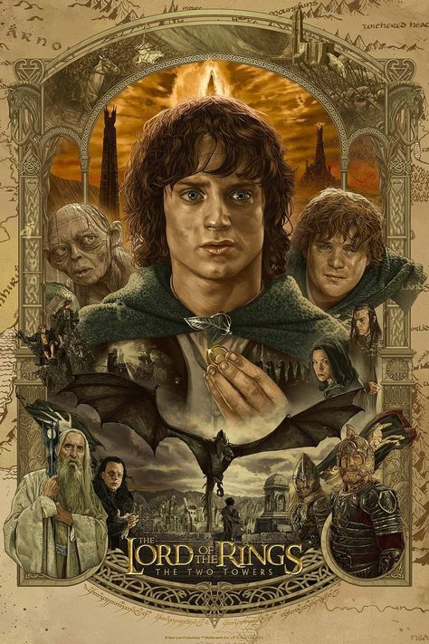 Two Towers, Middle Earth Art, Tolkien Books, Desenhos Gravity Falls, Frodo Baggins, Lotr Art, Tolkien Art, The Two Towers, Illustration Photo