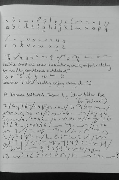 Teeline Shorthand, my top speed is 100wpm, back in the day! whats yours? Secret Language Alphabet Letters, Stenography Alphabet, Teeline Shorthand, Shorthand Alphabet, Free Handwriting Fonts, Ciphers And Codes, Shorthand Writing, Fictional Languages, Handwriting Examples