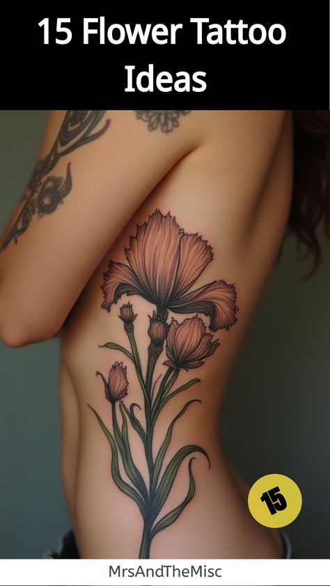 Flower Tattoo Ideas,Art Nouveau iris tattoo on side torso Neo Traditional Flower Tattoo Design, Art Nouveau Tattoo Design, Art Nouveau Iris, Art Nouveau Tattoo, Iris Tattoo, Traditional Tattoo Flowers, Flower Tattoo Ideas, Nouveau Tattoo, Fresh Tattoo