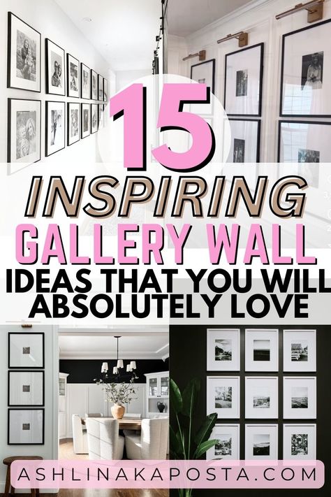 15 Symmetrical Gallery Wall Ideas that will make your home look (and feel) luxurious — ASHLINA KAPOSTA Symmetric Gallery Wall, Modern Photo Gallery Wall, 8x10 Gallery Wall Layout, Oversized Gallery Wall, Vertical Gallery Wall Layout, Long Gallery Wall, Staircase Wall Decor Modern, Hallway Gallery Wall Ideas, Coastal Frames