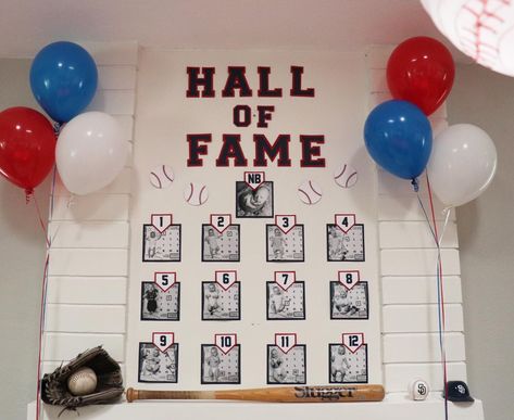 Rookie Of The Year Hall Of Fame, Rookie Year 1st Birthday Cake, Rookie Of The Year First Birthday Hall Of Fame, Hall Of Fame First Birthday, Rookies Of The Year Birthday, Rookie Year First Birthday Games, Rookie Year Decorations, Hall Of Fame Baseball Birthday, Softball First Birthday