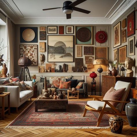 Eclectic Grandpa Interior, Classic Antique Interior Design, Mismatched Interior Design, Masculine Eclectic Decor, Artists Homes Interior, Artisanal Interior Design, Eclectic Organic Modern, Eclectic Style Interior Design, Industrial Eclectic Decor