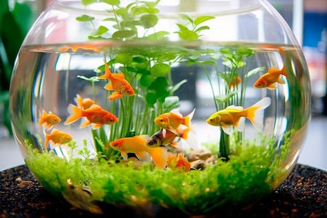 Round fish tank with goldfish | Premium Photo #Freepik #photo #fish-tank #fishbowl #goldfish #gold-fish Round Fish Tank, Goldfish Tank, Goldfish Bowl, Pet Fish, Gold Fish, Fish Bowl, Furniture Restoration, Goldfish, Premium Photo