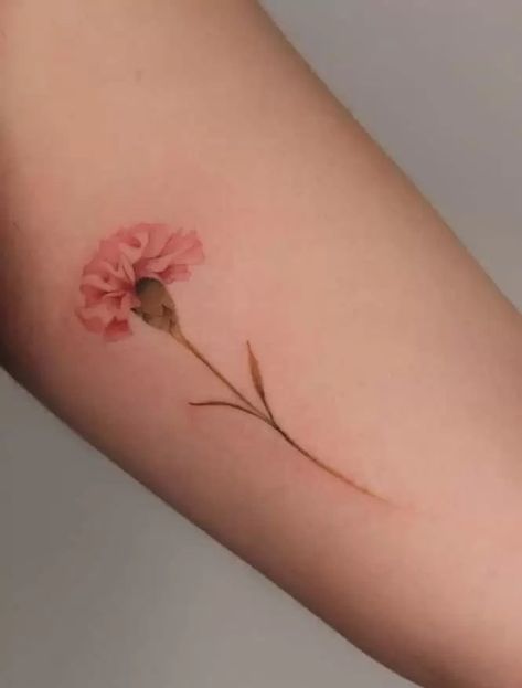 The Meanings Of Carnation Tattoos (Explained In Detail) Tattoo For Mum, Carnation Tattoos, Carnation Flower Tattoo, Marigold Tattoo, Cat Portrait Tattoos, Tattoo Pieces, Tattoos For Mom, Carnation Tattoo, Purple Carnations