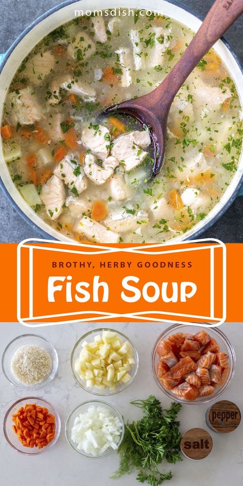 Brothy Soup Recipes, Salmon Soup, Grilled Seafood Recipes, Sea Vegetables, Fish Soup, Seafood Soup, Healthy Fish, Chowder Recipes, Health Dinner Recipes