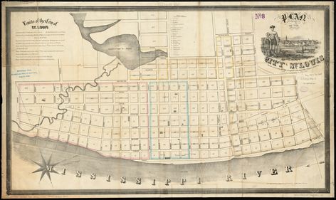 Plan of the city of St. Louis - Norman B. Leventhal Map & Education Center Meet Me In St Louis, Saint Louis Missouri, Boston Public Library, Genealogy Research, Education Center, Historical Characters, St Louis Missouri, St Louis Mo, Historical Maps