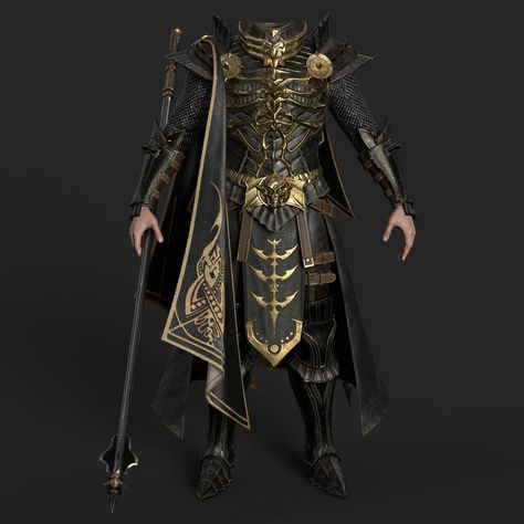 Black armor, Ed Pantera on ArtStation at https://www.artstation.com/artwork/0XVyyV Sith Costume, Gaun Abad Pertengahan, Comic Clothes, Chinese Armor, Gold Armor, Armor Dress, Costume Armour, Warrior Concept Art, Black Armor