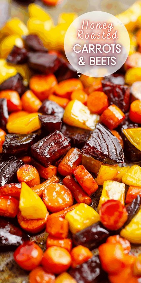 Honey Roasted Beets, Roasted Root Vegetable Salad, Roasted Beets Recipe, Beets And Carrots, Roasting Beets In Oven, Roasted Vegetables Recipe, Roasted Beets And Carrots, Beets Carrots, Chopped Veggies