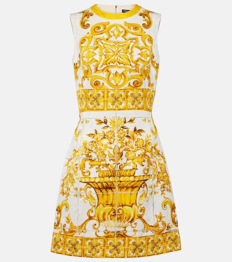 Designer Dresses for Women | Mytheresa White Brocade Dress, Majolica Print, Brocade Dress, Brocade Dresses, Leather Dresses, Dolce & Gabbana, Women Clothes Sale, Designing Women, New Dress