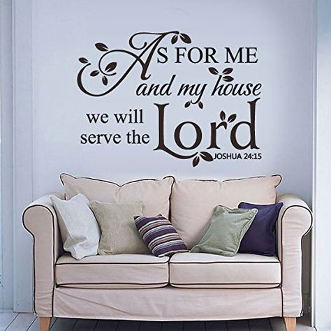 Lord Quote, Scripture Wall Decal, Vinyl Room, Bible Verse Decor, Bible Wall Decals, Family Wall Decals, Family Decor, Serve The Lord, Wall Stickers Bedroom