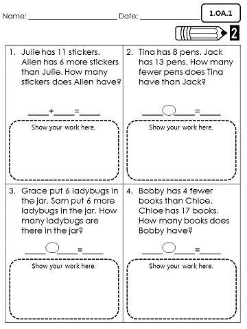 First Grade Math Worksheets, Math Sheets, Algebraic Thinking, 2nd Grade Math Worksheets, Math Assessment, 1st Grade Math Worksheets, Word Problem Worksheets, Math Work, Math Words