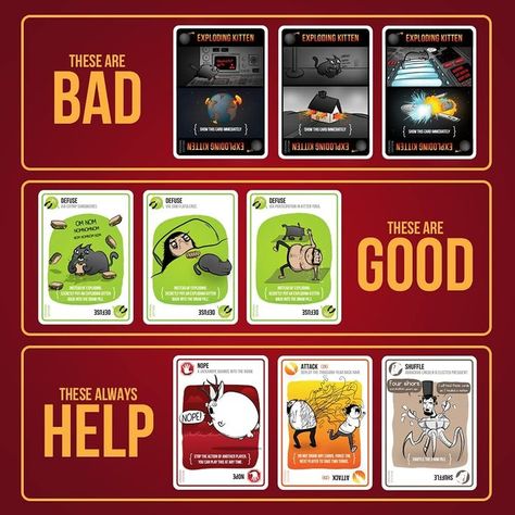 Kids 2-5 Players #explodingkittens #russianroulette #cardgame #gamer #familyfriendly #party #games #adults #familytime #teens #kids #players #weekend #holiday #nighttime Exploding Kittens Card Game, Minion Card, Party Card Games, Russian Roulette, Games For Adults, Exploding Kittens, Card Games For Kids, Travel Games, Party Funny