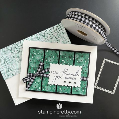 Make an Easy Screen Card with Sunny Days DSP Strips Card Layouts Templates, Fractured Cards, Heartfelt Hexagon, Designer Paper Cards, Screen Cards, Dsp Cards, Mary Fish, Scrap Cards, Stampin Pretty