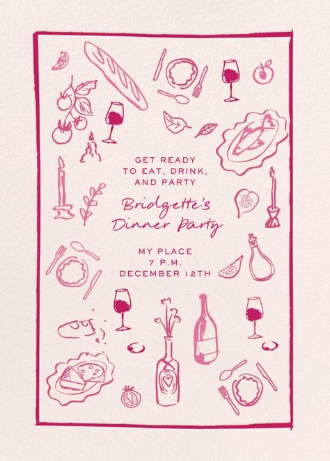 Table Doodle - Dinner Party Invitation | Send online instantly | RSVP tracking Table Doodle, Birthday Dinner Invitation, Online Party Invitations, Modern Classic Wedding Invitations, Dinner Party Invitations, Belated Birthday Card, Birthday Dinner Party, Dinner Party Themes, Kids Birthday Themes