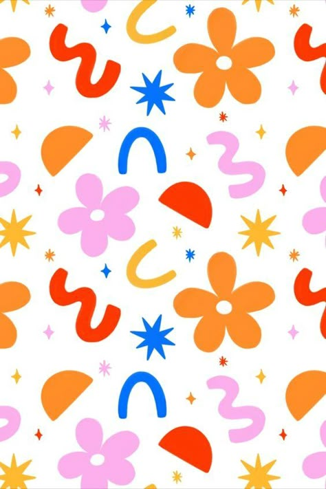 Retro Shapes Pattern, 90s Print Pattern, Playful Pattern Design, Bold Color Design, Funky Designs Pattern, Celebrate Drawing, Retro Prints And Patterns, Funky Backgrounds, Funky Graphic Design