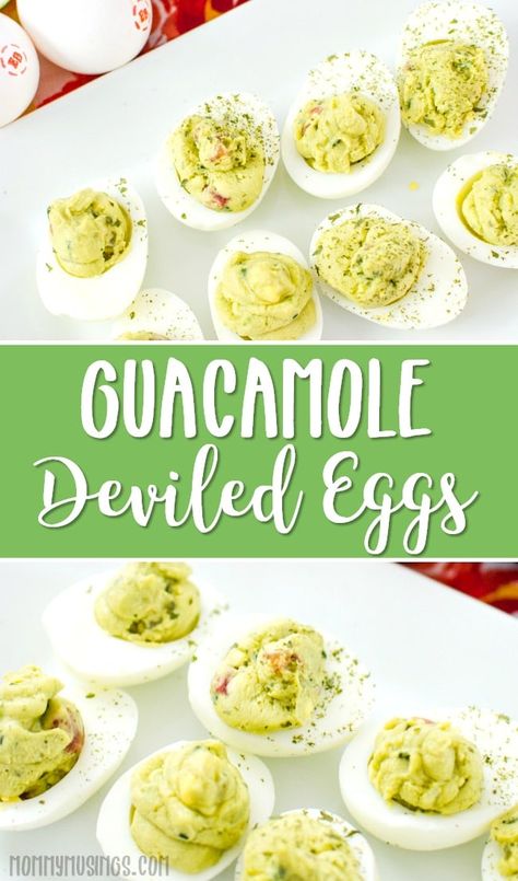 guacamole deviled eggs recipe Guacamole Deviled Eggs Recipe, Avocado Deviled Eggs Recipe, Guacamole Recipes, Guacamole Deviled Eggs, Recipe Appetizers, Egg Benedict, Avocado Deviled Eggs, Keto Sides, Egg Fast