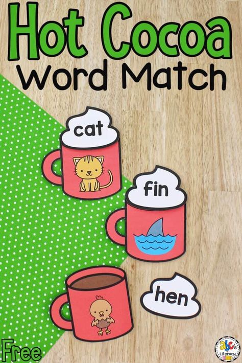 Cvc Words Activity, Free Phonics Activities, Winter Literacy Activities, Cvc Word Games, Cvc Word Practice, Kindergarten Art Activities, Cvc Word Work, Word Work Kindergarten, English Poems