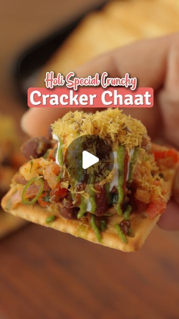 India Food Network Cooks on Instagram: "Add a crunch to your #Holi festivities with our chatpata Cracker Chaat!   Relish the savoury flavours of chaat, with an added festive twist, perfect for snacking with friends and family.  Ingredients:  1 Pack of Britannia/Parle crackers 1 Pack dal Moth/Bhujia/Mixture  2 Potatoes, Boiled and Cubed  ½ Cup boiled Kala Chana  1 Onion, chopped 1 Tomato, chopped  2 Green Chillies, finely chopped 2 Tbsp chopped Coriander 1 Tbsp chopped Mint Leaves  1 Tbsp Chaat Masala 1 Tbsp Bhuna Jeera Powder  1 Tsp Red Chilli Powder Imli Chutney, for garnish  Dhania Pudina Chutney, for garnish  ½ cup seasoned Hung Curd  Featuring @rashmita9004   [ Cracker Chaat, Holi Special, Chaat Recipes, Snacks, Party Snacks, Festive Snacks, Festive Food, Chaat, Indian Chaat, Crackers, Chatpata Snacks, Vegetarian Party Snacks, Indian Chaat Recipes, Chaat Indian, Pudina Chutney, Chana Chaat Recipe, Festive Snacks, Indian Chaat, Vegetarian Party