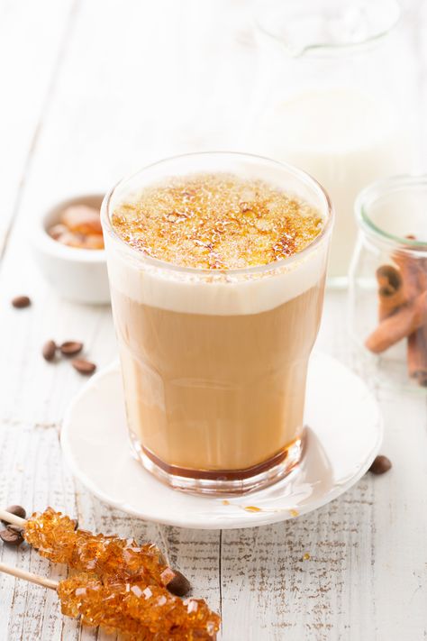 Cream Brulee Coffee, Creme Brulee Coffee, Creme Brulee Latte, Butterscotch Coffee, Cream Brulee, Coffee Syrup, Coffee Latte, Alcohol Recipes, Toffee