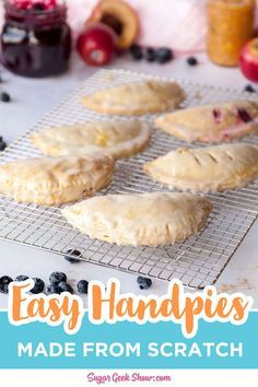 Fried Hand Pies, Flaky Pie Crust Recipe, Hand Pies Savory, Sugar Geek, Apple Blueberry, Chicken Pot Pie Filling, Mothers Day Desserts, Hand Pie Recipes, Fried Pies