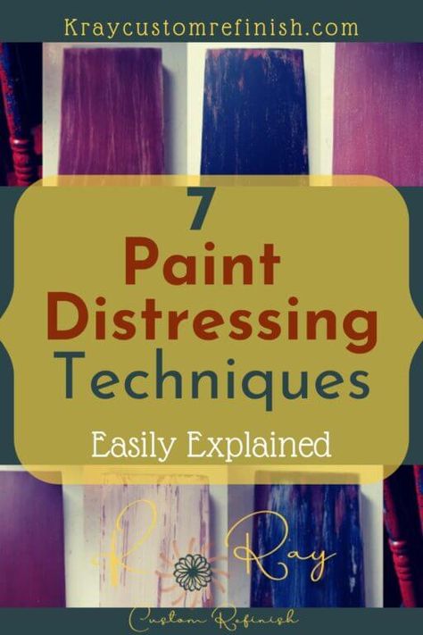 Painting Wood With Chalk Paint, Weathered Furniture Diy, Chalk Paint Distressing Techniques, Paint Distressing Techniques, Furniture Painting Techniques Wood, Distress Painting Technique, Wood Painting Techniques Diy, How To Make Furniture Look Distressed, Colorful Chalk Paint Furniture