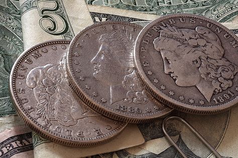 A list of the most valuable silver dollars, including Morgan dollars, Peace dollars, and Eisenhower dollars. Do you have any of these silver dollars? Silver Dollar Value, Old Silver Coins, Silver Bullion Coins, Money Collection, Old Coins Worth Money, Peace Dollar, Rare Coins Worth Money, Valuable Coins, Morgan Dollars