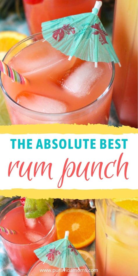 Candy Alcohol, Rum Punch Drink, Tropical Rum Punch, Coconut Rum Punches, Rum Punch Cocktail, Rum Punch Recipe, Pineapple Juice Recipes, Rum Drinks Recipes, Rum Punch Recipes