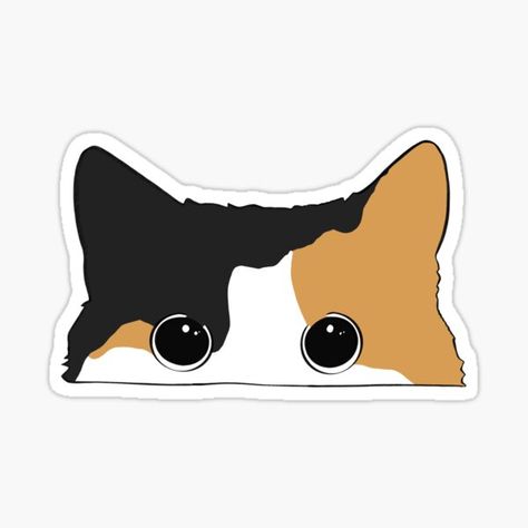 Calico Cat Sticker, White And Brown Cat, Brown Stickers, Sticker Design Ideas, Cute Calico Cat, Cute Cat Stickers, Sticker Design Inspiration, Pet Stickers, Cute Laptop Stickers