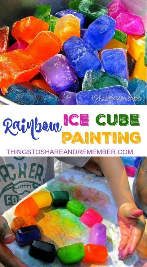 Rainbow Ice Cube Painting Cube Painting, Ice Cube Painting, Rainbow Fish Activities, Preschool Classrooms, Rainbow Activities, Fish Activities, Activity For Preschoolers, Preschool Science Activities, Sensory Play Ideas