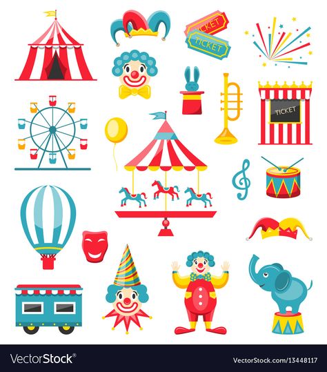 Word Doodles, Carnival Birthday Party Theme, Illustrator Inspiration, Circus Art, Fun Fair, Carnival Themes, Egg Crafts, Color Palette Design, Retro Poster