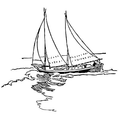 Sailboat Tattoo, Boat Vector, Vintage Book Art, Black And White Drawing, Digi Stamps, Custom Stamps, Scenic Landscape, Digital Stamps, Maple Wood