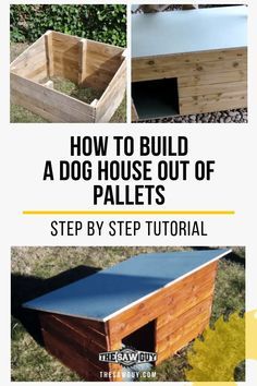 Dog House Out Of Pallets, Dog House Diy Outdoor, Easy Dog House, Pallet Dog House, Build A Dog House, Outdoor Woodworking Projects, Outdoor Dog House, Dog House Plans, Build House