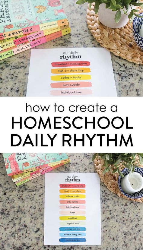 Homeschool Treasure Box Ideas, Homeschool Daily Rhythm, Homeschool Rhythm, Waldorf Lessons, Secular Homeschool Curriculum, Homeschool Space, Daily Rhythm, Planning School, Charlotte Mason Homeschool