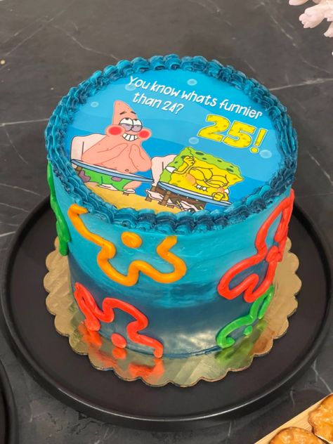 Spongebob You Know What’s Funnier Cake, What’s Funnier Than 25 Cake, What’s Funnier Than, 25th Birthday Ideas For Him Spongebob, Spongebob Whats Funnier Than Cake, 25 Birthday Spongebob Cake, Spongebob What’s Funnier, Spongebob Cake 25th Birthday, Funny Cakes For 25th Birthday