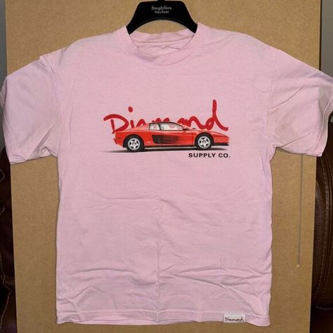 Diamond Supply Co. Men's Pink T-shirt Ferrari Tshirt, Ferrari Testarossa, Diamond Supply Co, Diamond Supply, Pink T Shirt, Pink Tshirt, Pink Diamond, Skateboarding, Ferrari