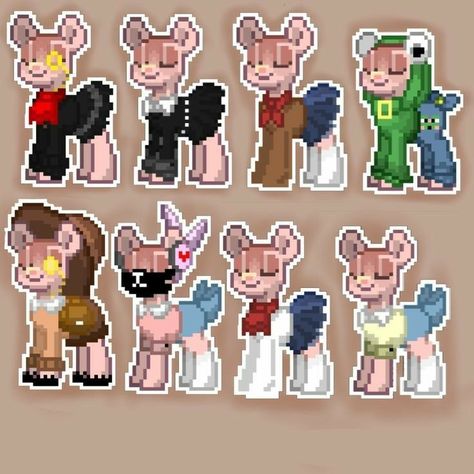 Pont Town Skins Ideas, Pony Town Clothes, Ponytown Outfit Ideas, Pony Town Skins Ideas, Pony Town Skin, Ponytown Ideas, Pony Games, Pony Creator, Town Outfits